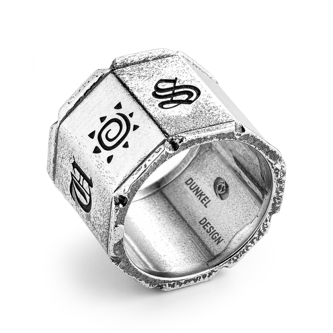 Chiseled Oxidized Silver Ring