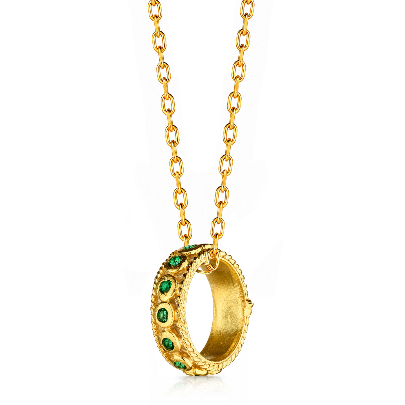 Fjord Green Zircon Stone Silver Necklace