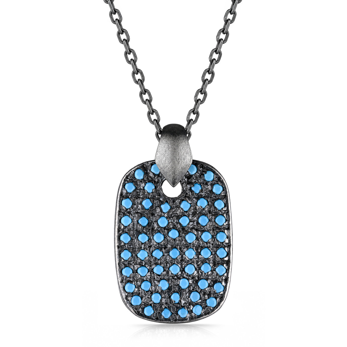 Mesa Turquoise Stone Silver Necklace