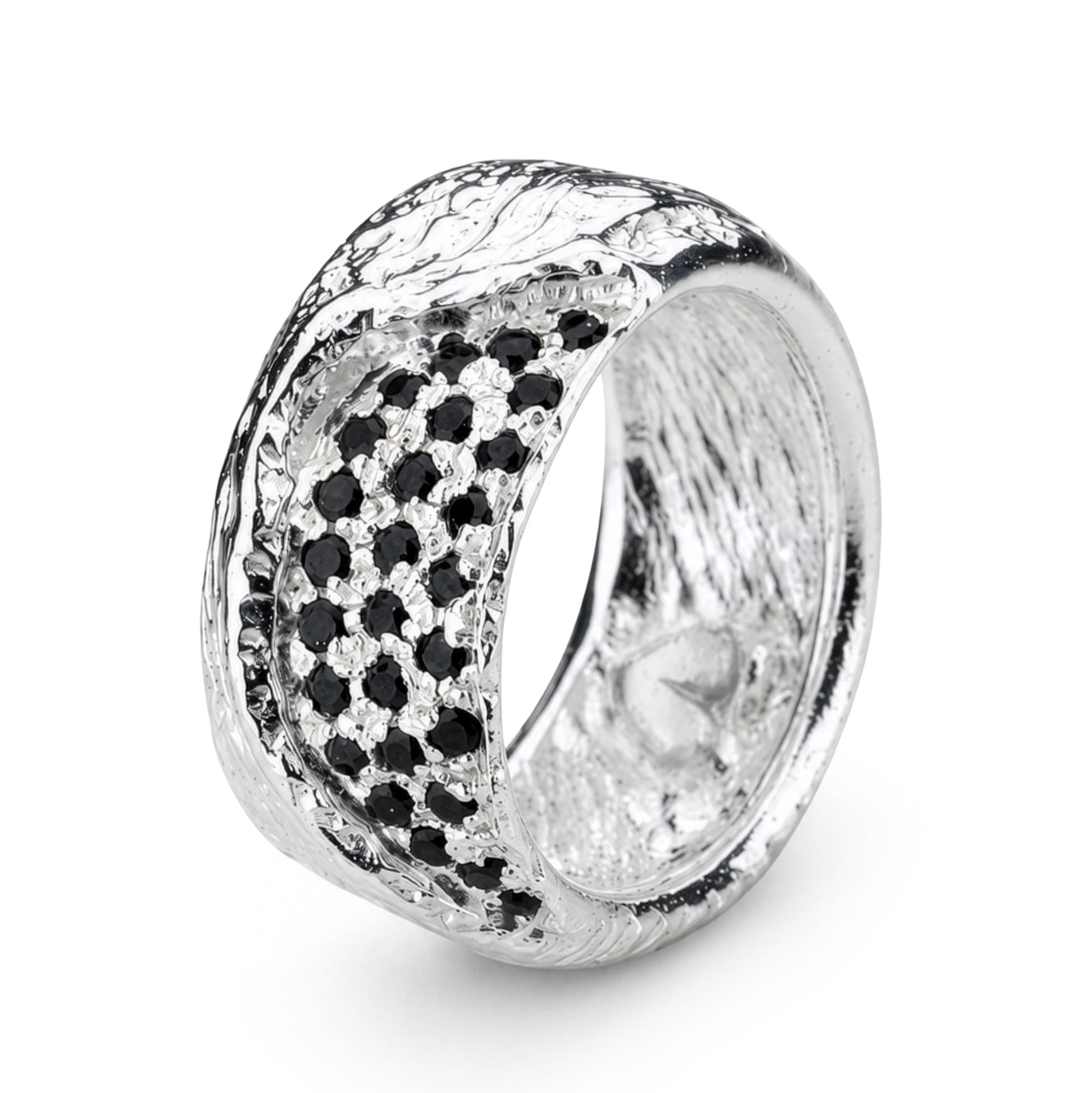 Mood Black Zircon Stone Silver Ring