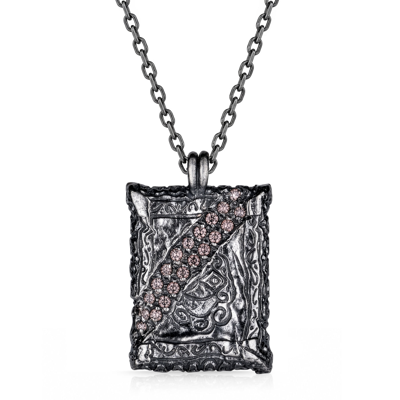 Sleek Brown Gemstone Silver Necklace