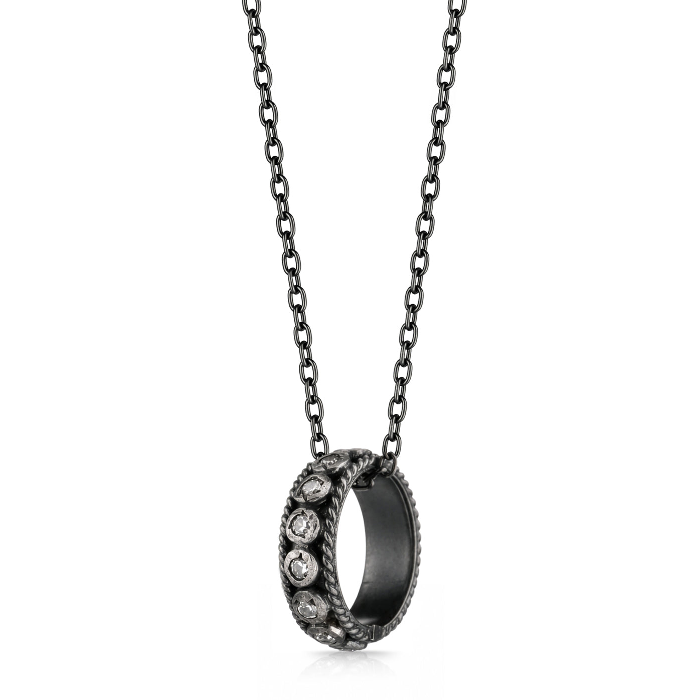 Echo Silver Necklace with White Zircon Stone