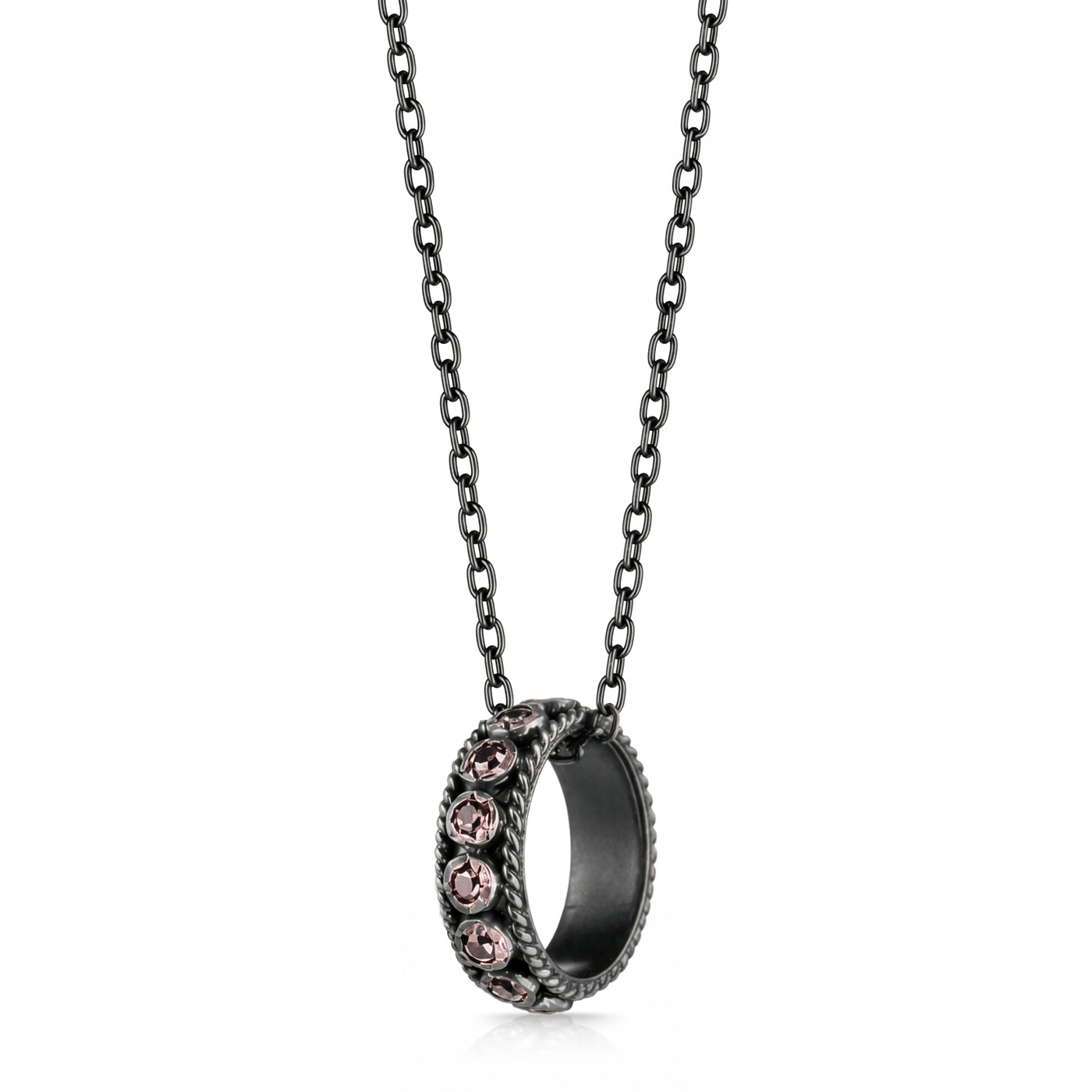 Ginger Brown Oxidized Silver Necklace