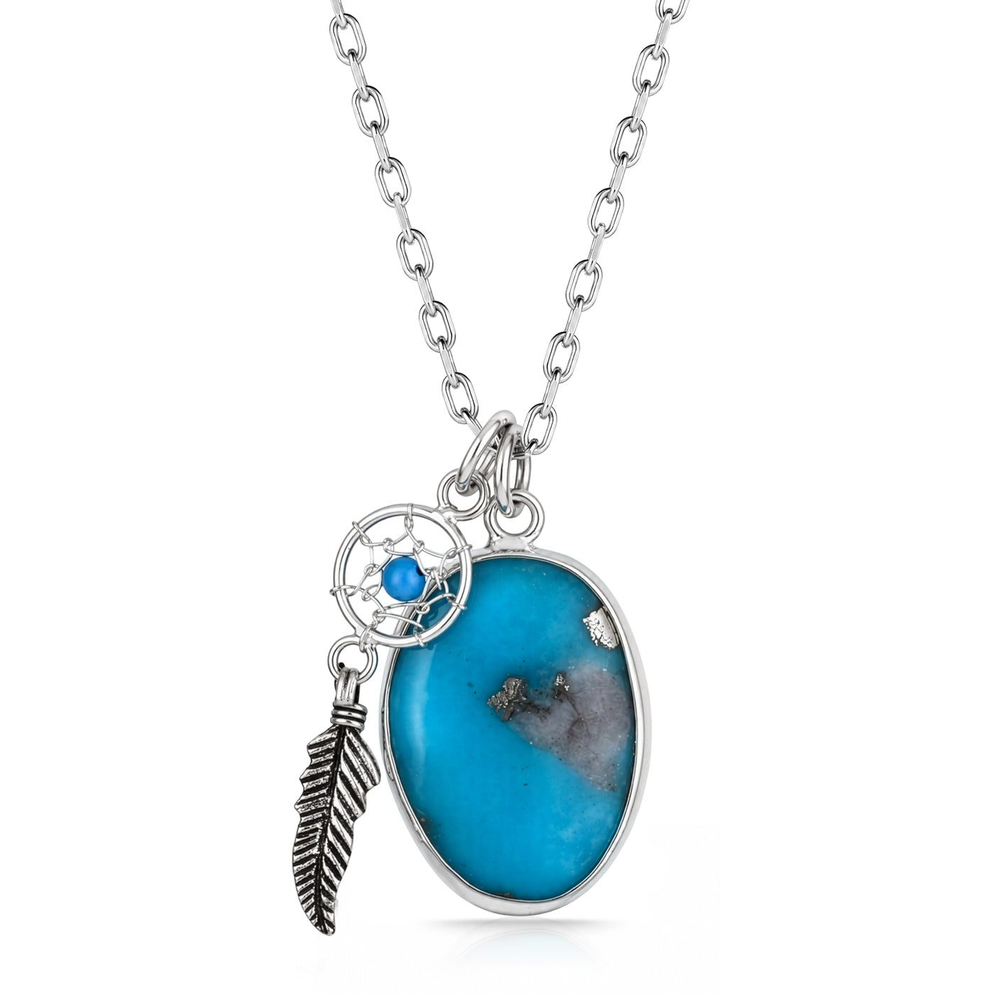 Frost Turquoise Stone Silver Necklace