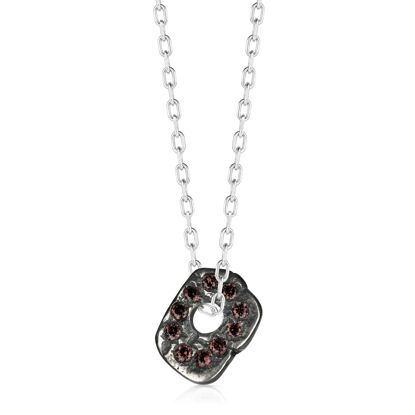 Radius Brown Stone Silver Necklace