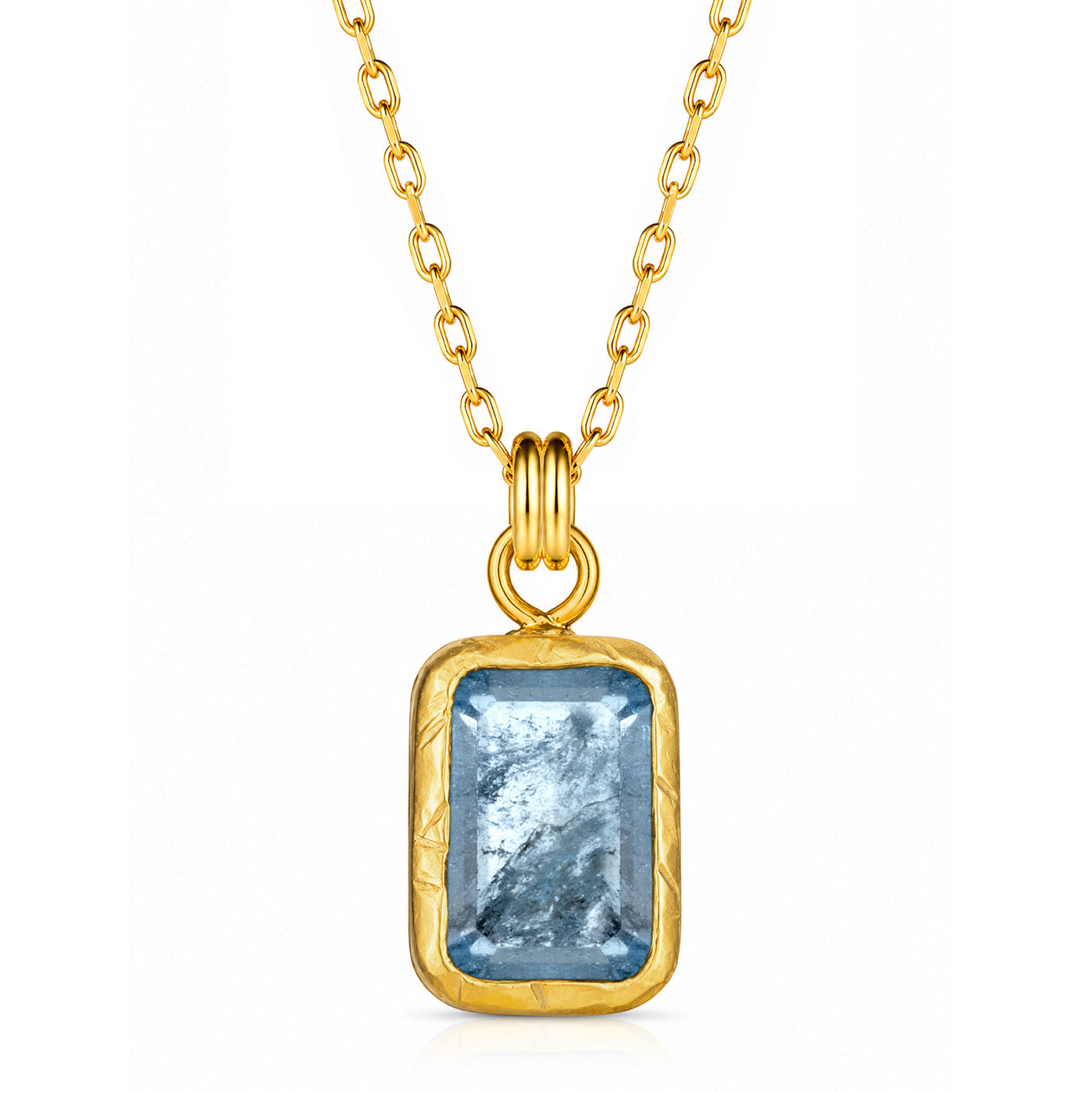 Blix Blue Topaz 18K Gold Plated Silver Necklace