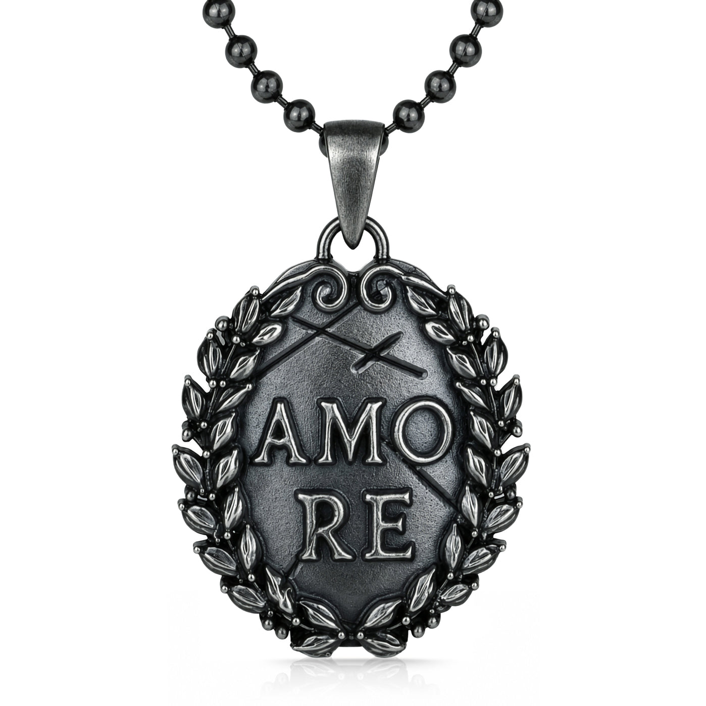 Amore2 Black Rhodium Plated Silver Necklace