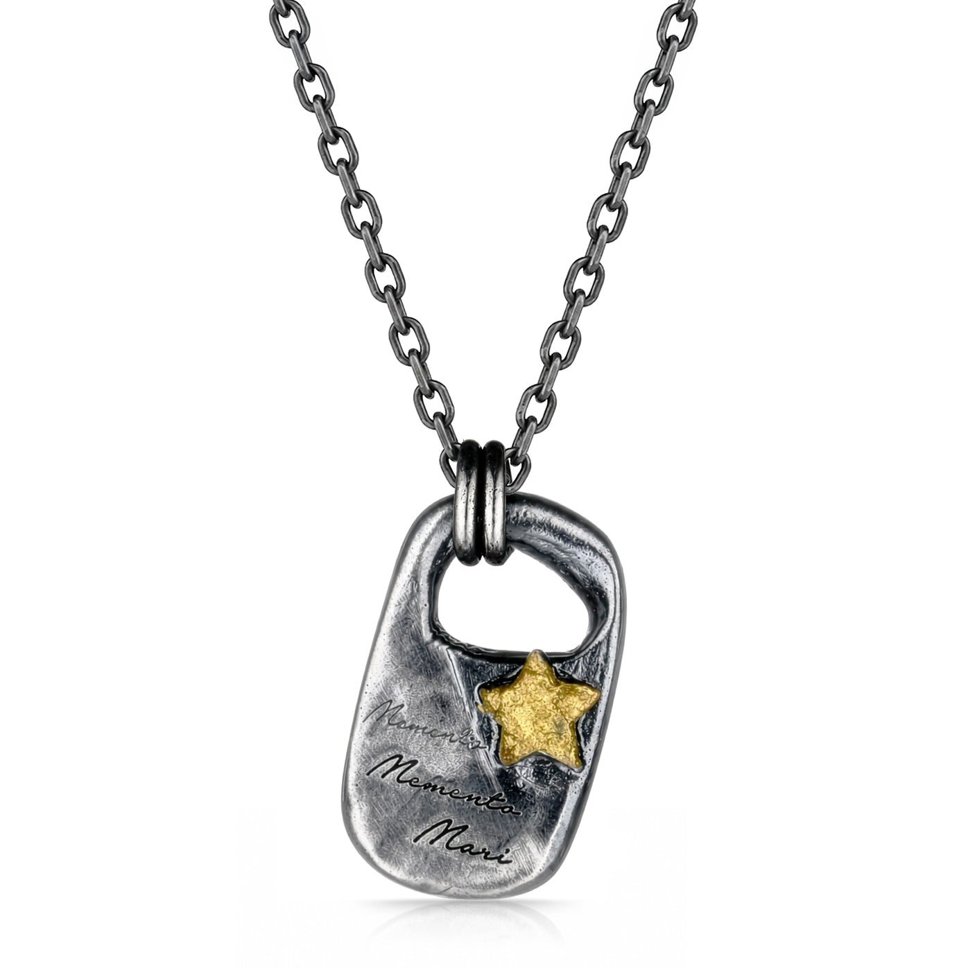 Cuore Black Oxidized Silver Necklace
