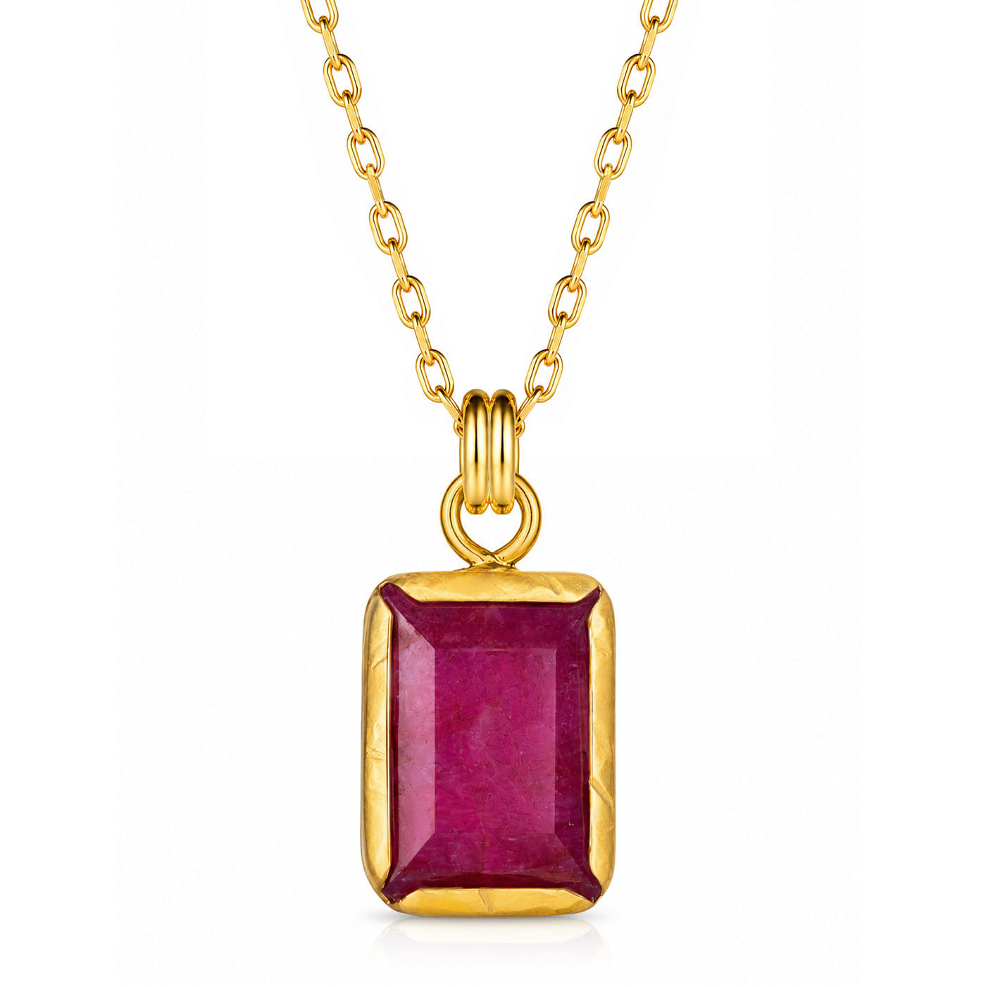 Vren Ruby Gemstone 18K Gold Plated Silver Necklace
