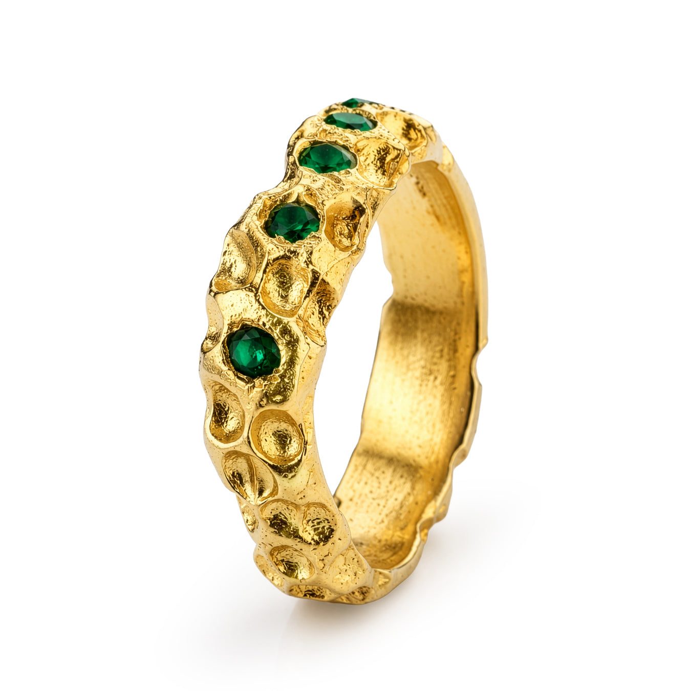 Petale 18K Gold Plated Zircon Stone Ring