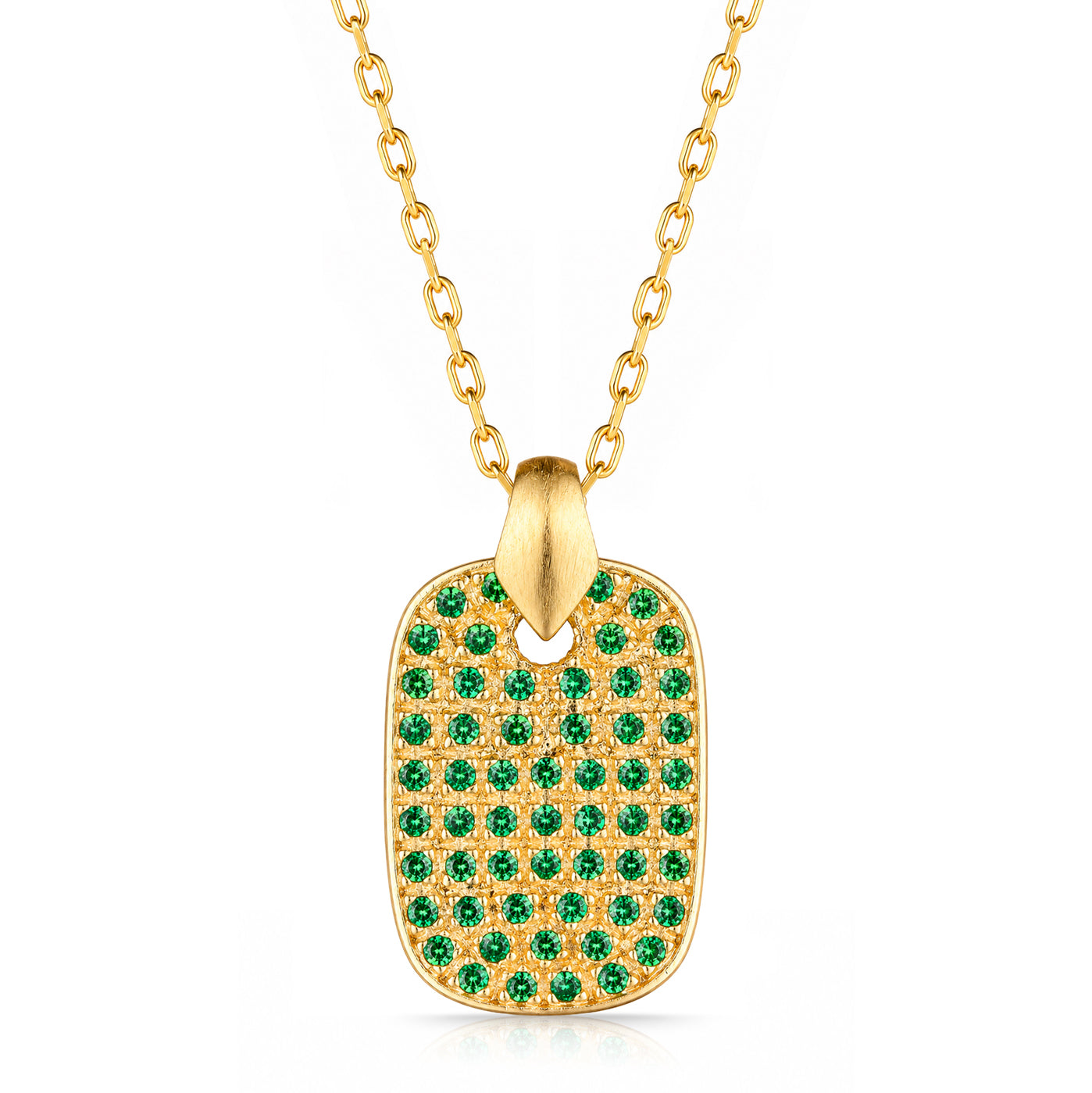 Zylos Green Zircon Silver Necklace