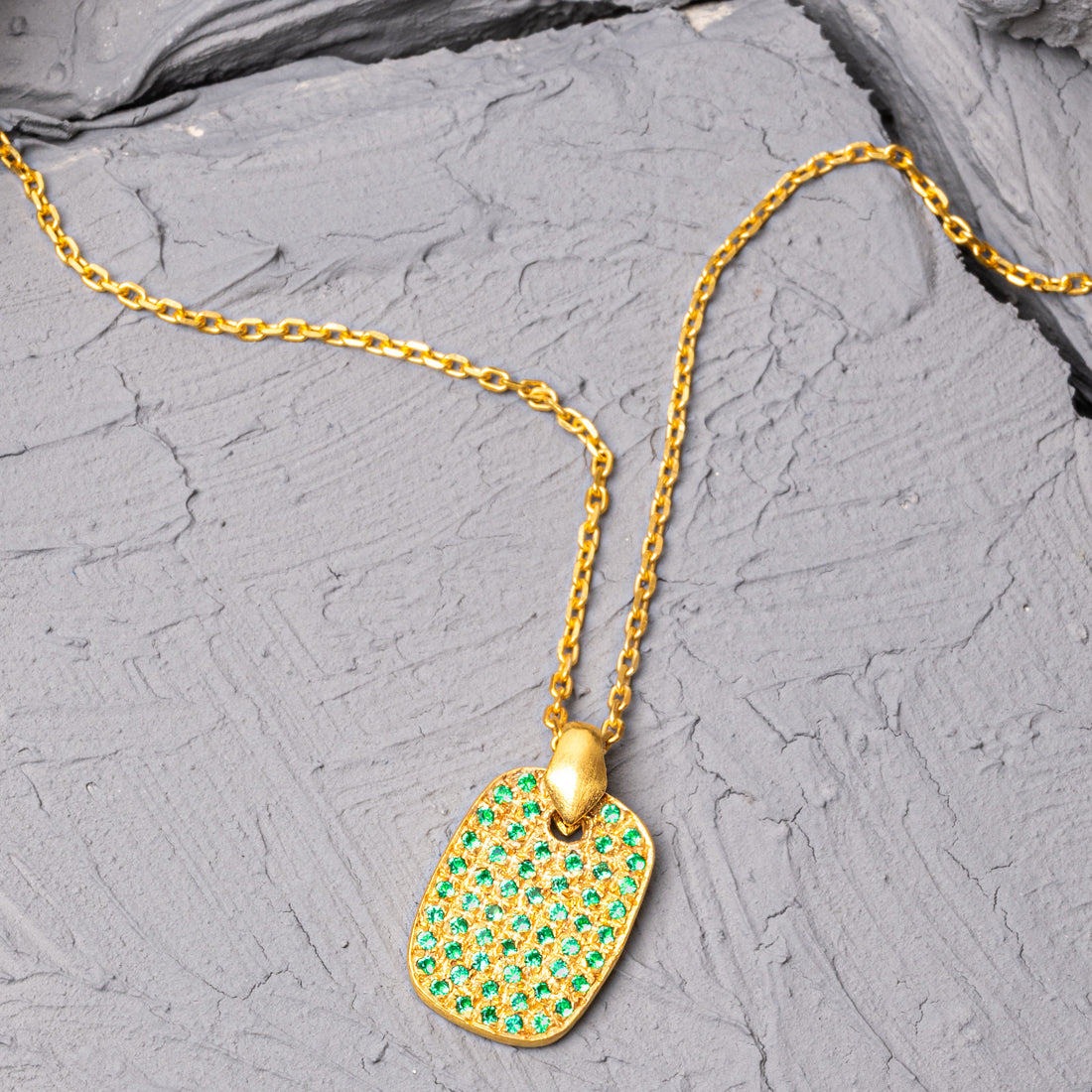 Zylos Green Zircon Silver Necklace