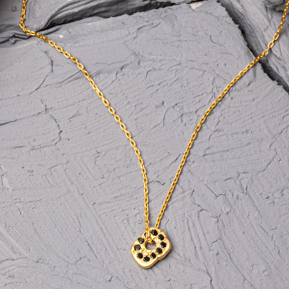 Vozra 18K Gold Plated Brown Stone Silver Necklace