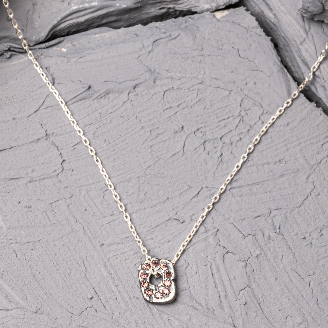 Radius Brown Stone Silver Necklace