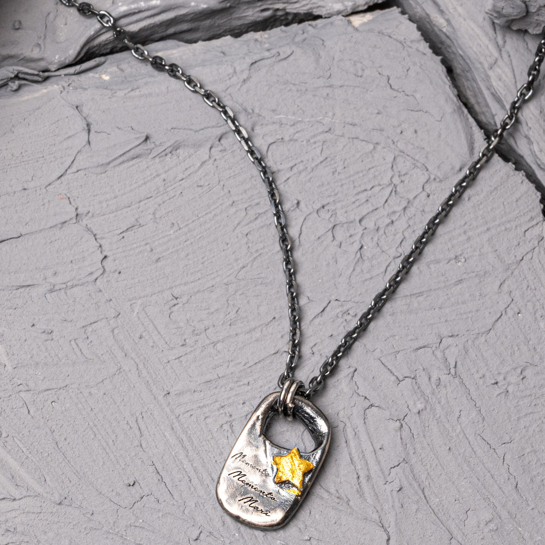 Cuore Black Oxidized Silver Necklace