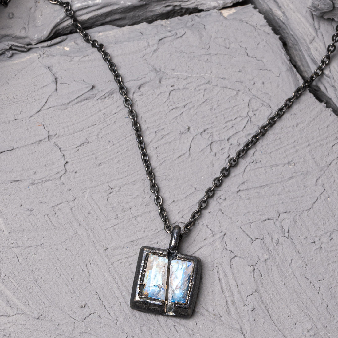 Bold Moonstone Silver Necklace