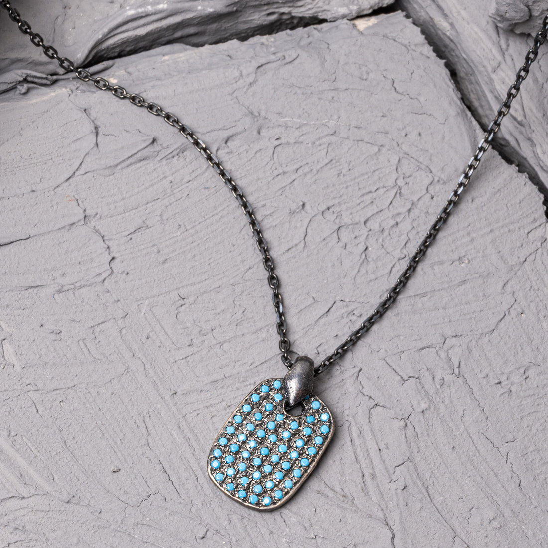 Mesa Turquoise Stone Silver Necklace
