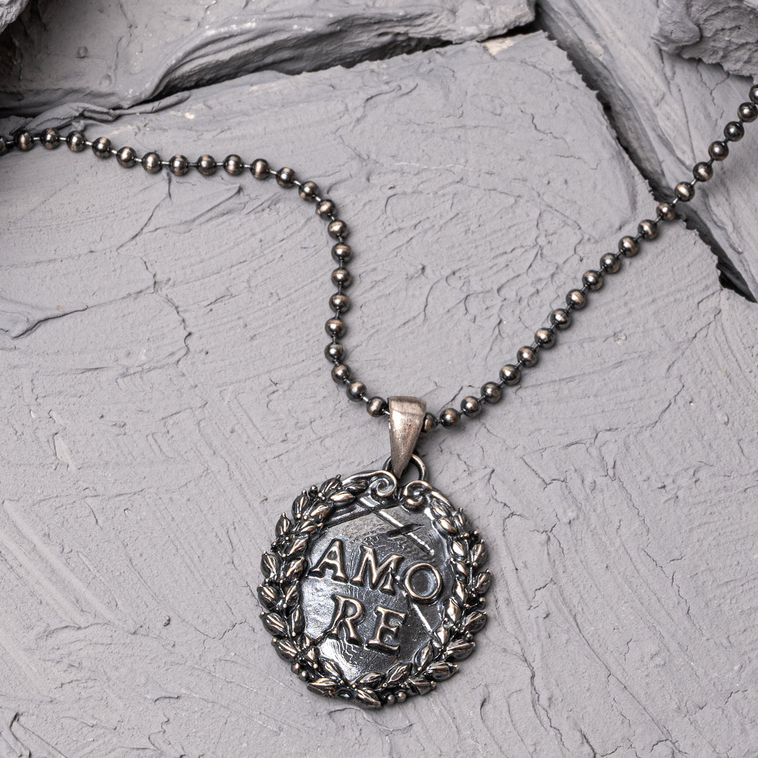 Amore2 Black Rhodium Plated Silver Necklace