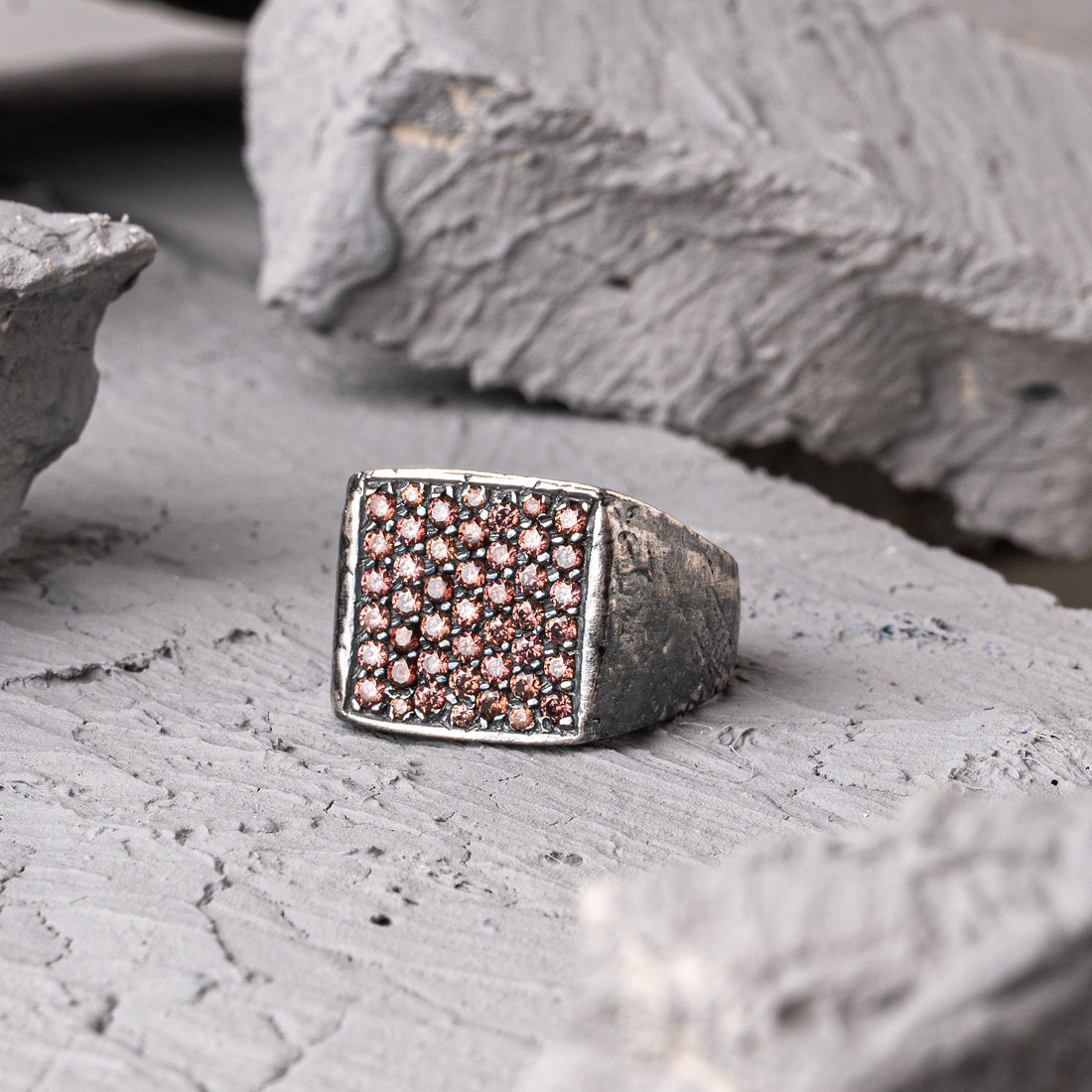 Mimi Brown Stone Silver Ring