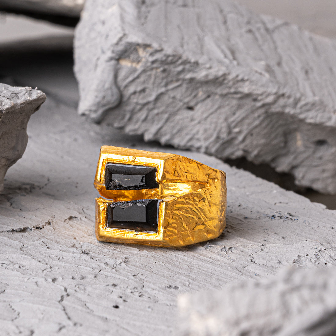 Maillon 18K Gold Plated Silver Ring