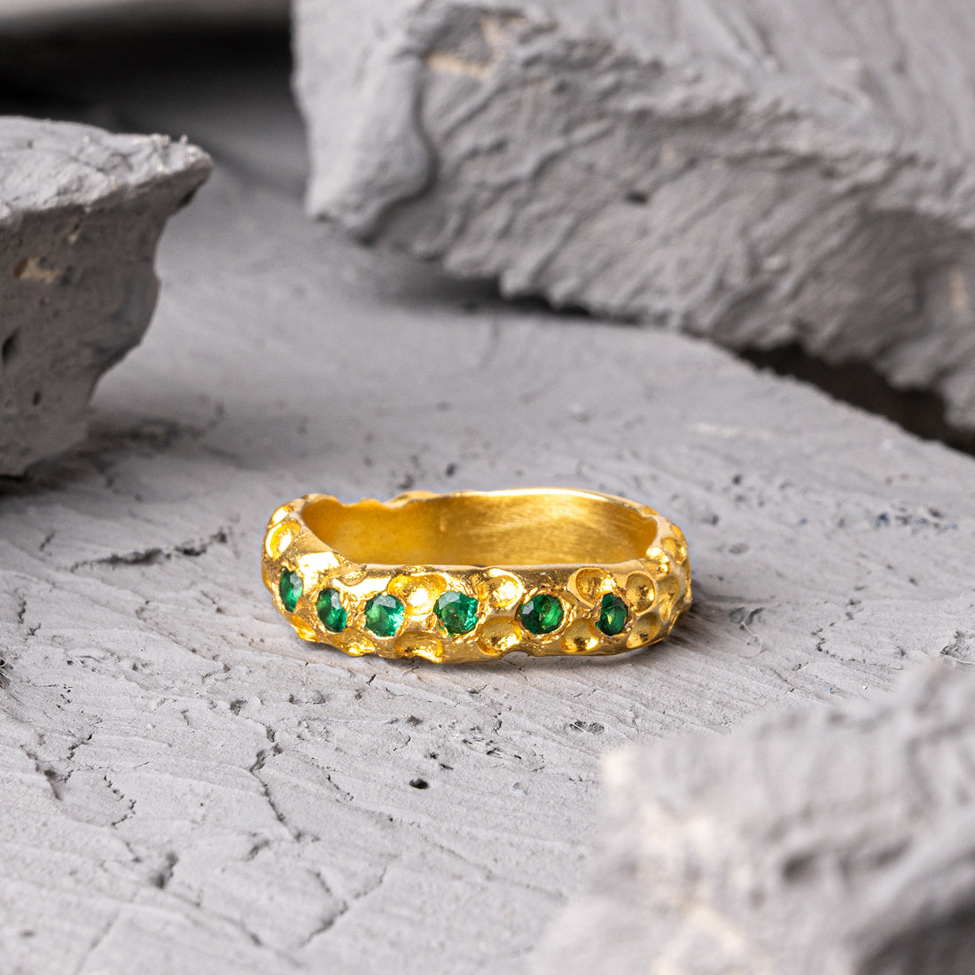 Petale 18K Gold Plated Zircon Stone Ring