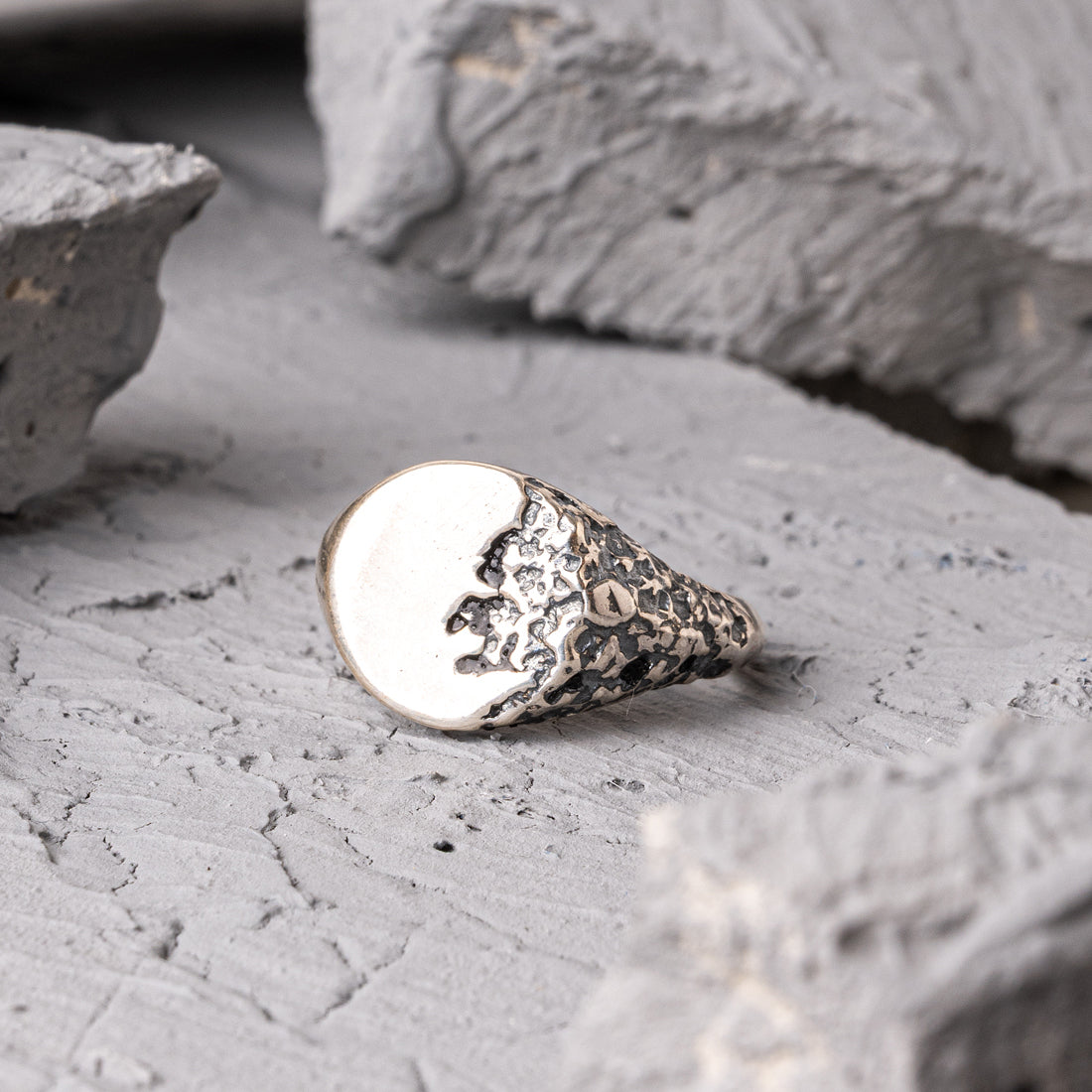 Stark Black Oxidized Silver Ring