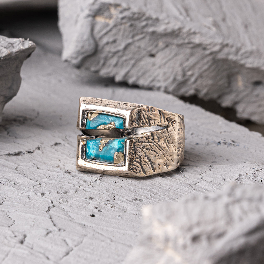 Miroir Turquoise Stone Silver Ring