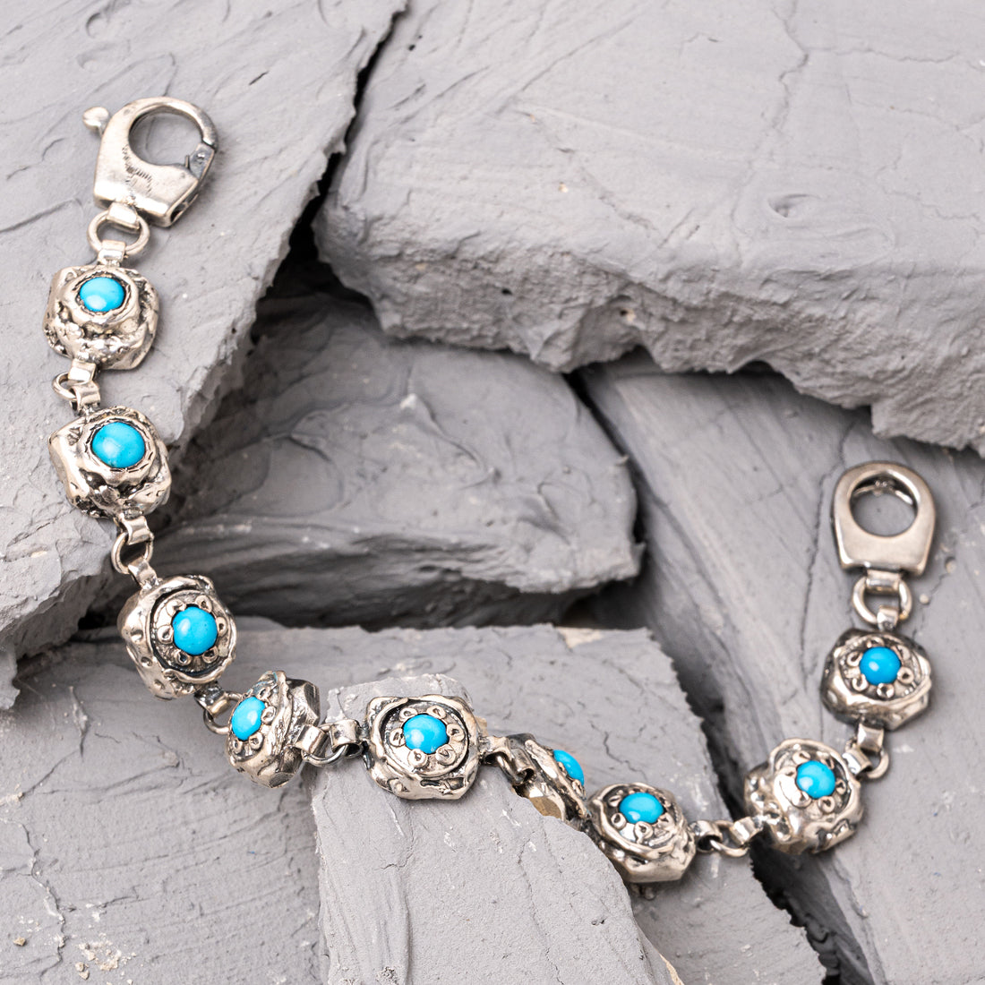 Stella Turquoise Stone Silver Bracelet